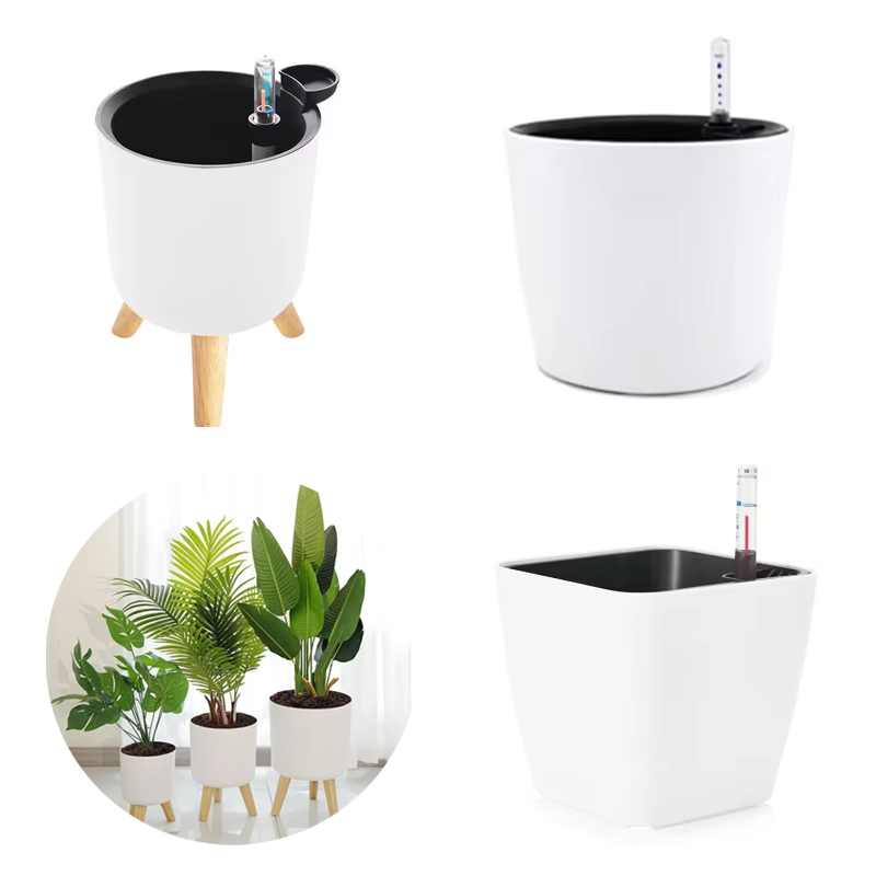 Aloe Vera Pot - กระถางต้นไม้พลาสติกในร่ม 1 ชิ้น พร้อมระบบรดน้ำอัตโนมัติ พร้อมตัววัดระดับน้ำ ของตกแต่งบ้าน