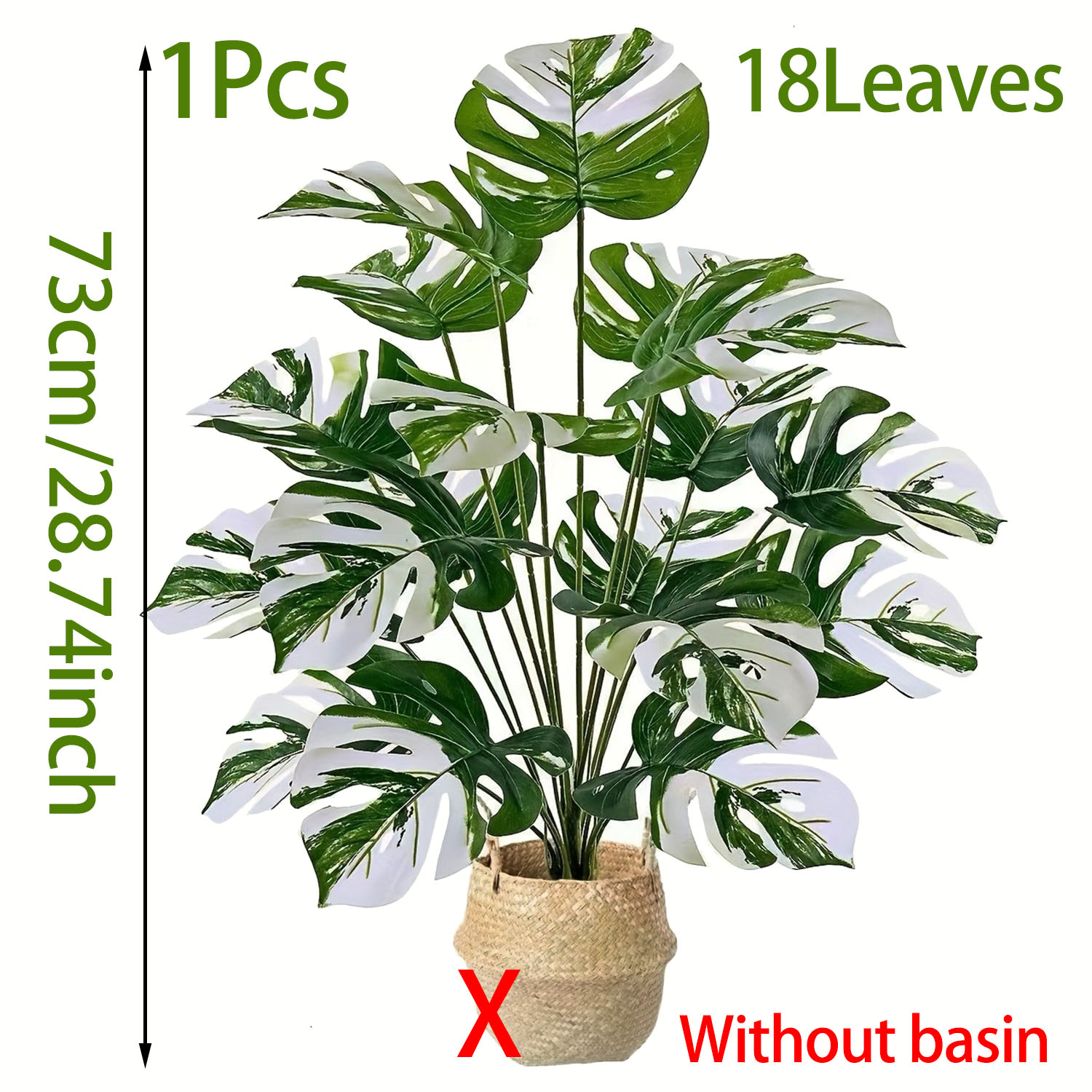 พืช Monstera ประดิษฐ์ที่สมจริง - Monstera Adansonii บทวิจารณ์และราคา